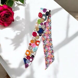 Coach rare pink bag Colorful Patterned Women's Scarf